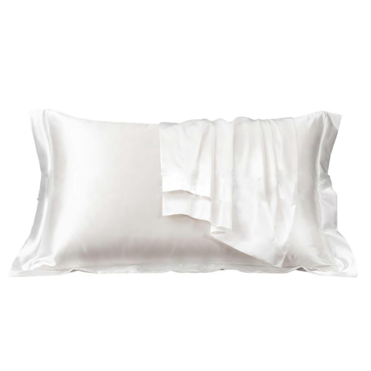 Silk satin pillowcase, solid color pillowcase, 1 set of 2, soft silk pillowcase