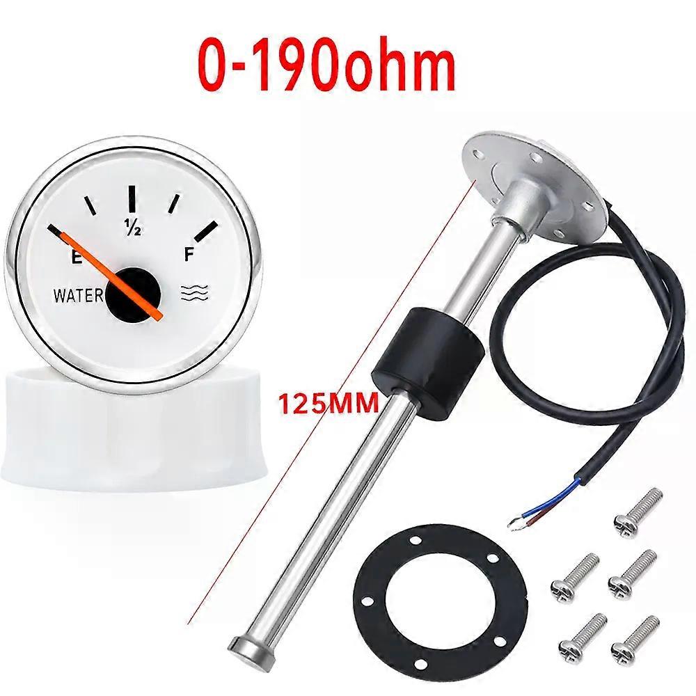 0~190ohm Car Water Level Gauge 52mm Water Level Meter Tank Indicator with 100mm-550mm Water Level Sensors for Car Boat 12V/24V