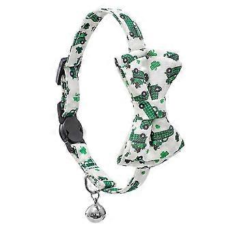JiaWei Irisches Katzenhalsband Bowknot St. Patrick's Katzenhalsband Katzenhalsband Schleife mit Glocke vS9