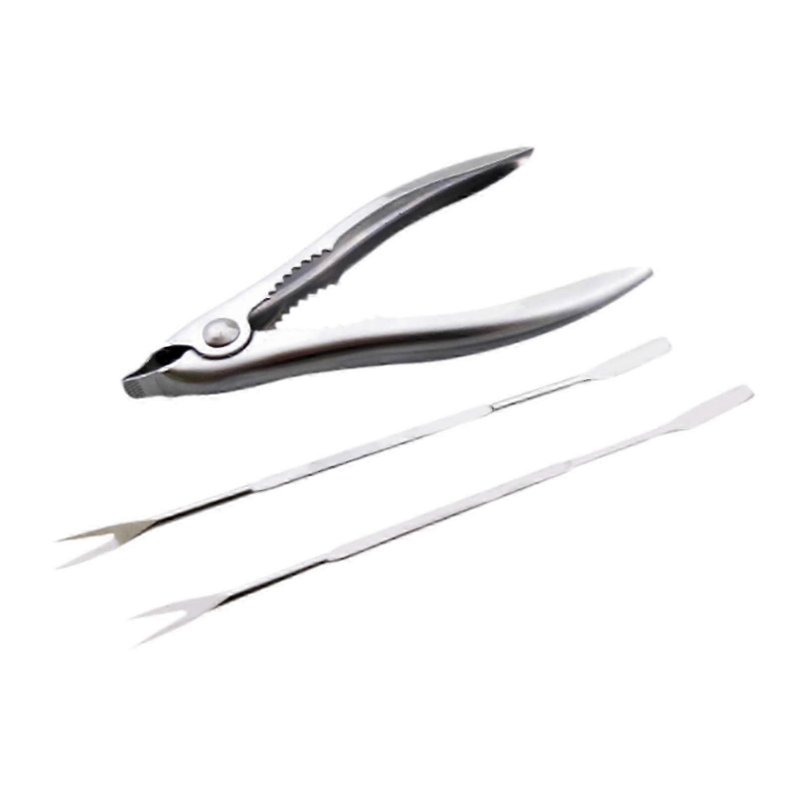 3-Piece Stainless Steel Crab & Lobster Tools Set with Shell Cracker, Picks and Seafood Crackers