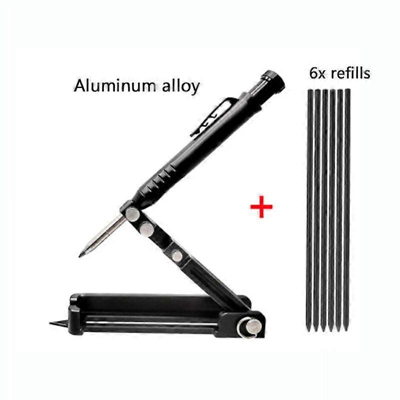 15-In-1 Multi-purpose Architectural Pencil - Compact, Adjustable, Durable Tool For Marking & Scribing