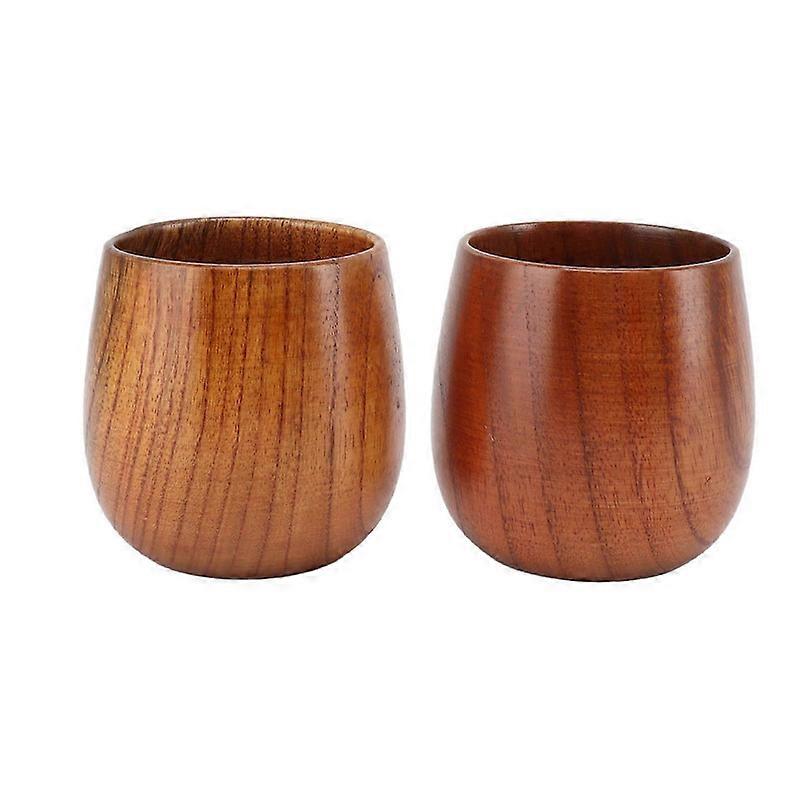 木製のティーカップトップグレード天然無垢材のティーカップ2パック、木製のティーカップコーヒーマグワインマグを飲むためのコーヒーワインマグ ホットドリンク -