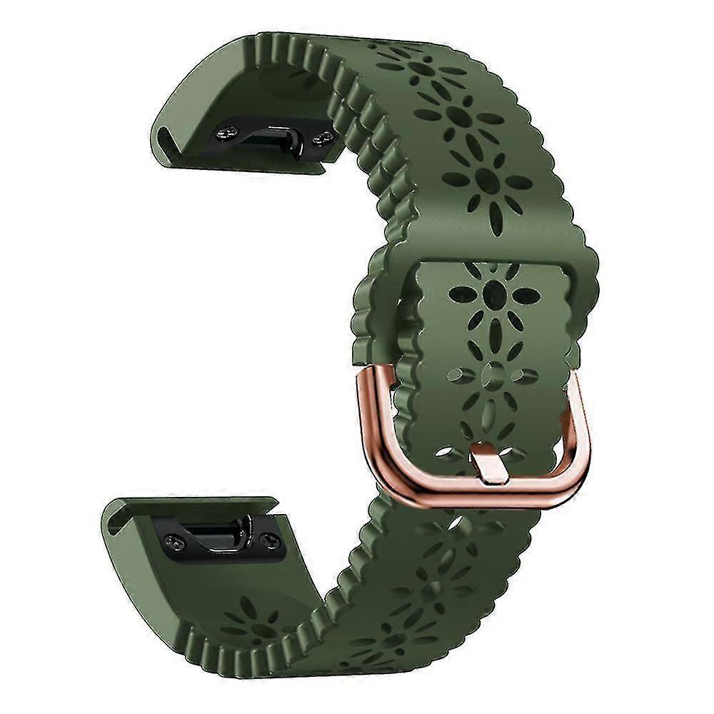 For Garmin Fenix 7s/6s Pro/5s Plus/instinct 2s Hollow-out Flower Pattern Silicone Watch Band Adjustable Quick Release Soft Strap Replacement