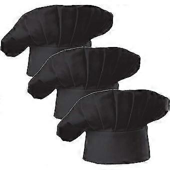 Set of 3 Pack Adult Chef Hat Adult Adjustable Elastic Baker Kitchen Cooking Chef Cap 3 Pieces hwy