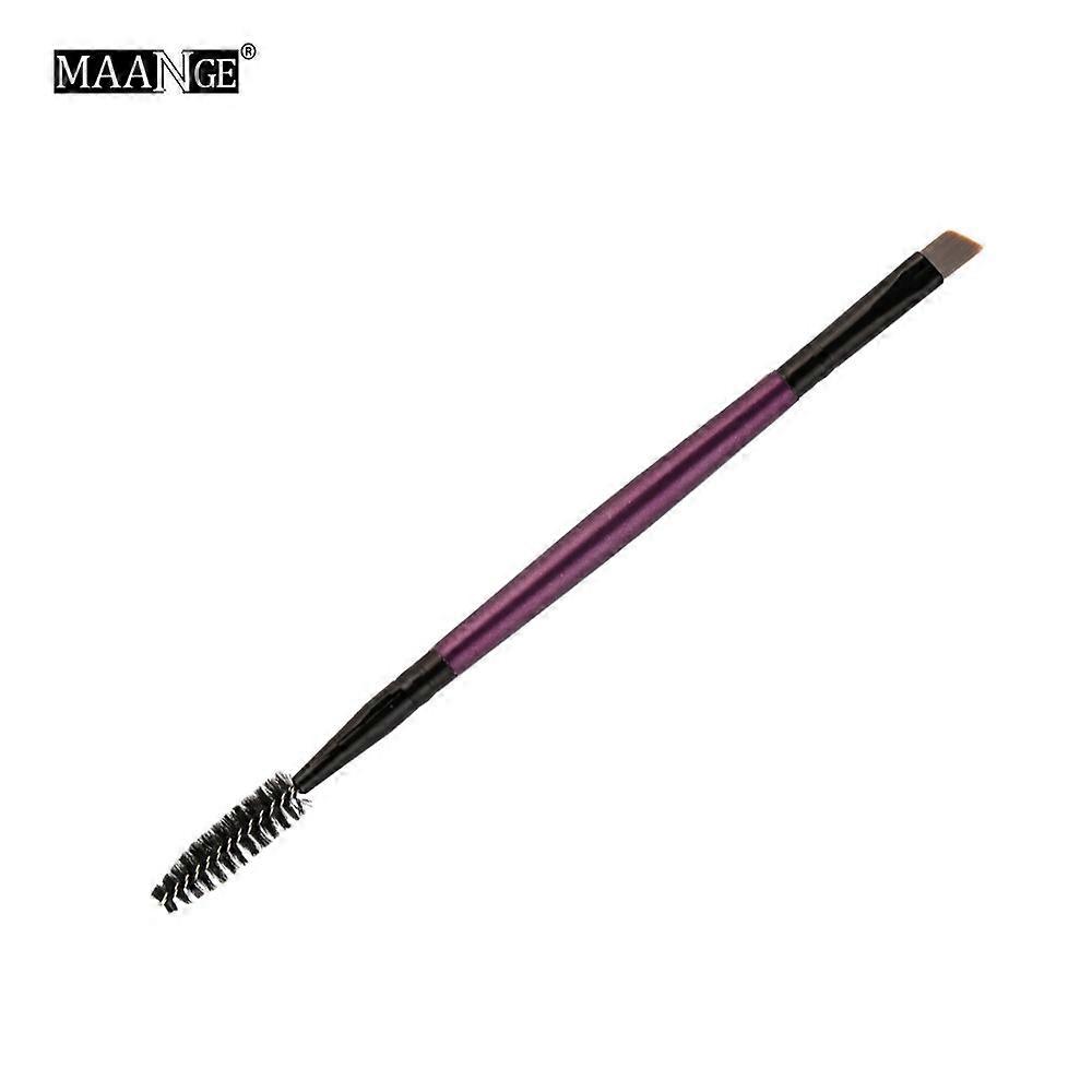 Duo Brow Makeup Brush Wood Handle Double Sided Eyebrow Flat Angled Brushes PU3315
