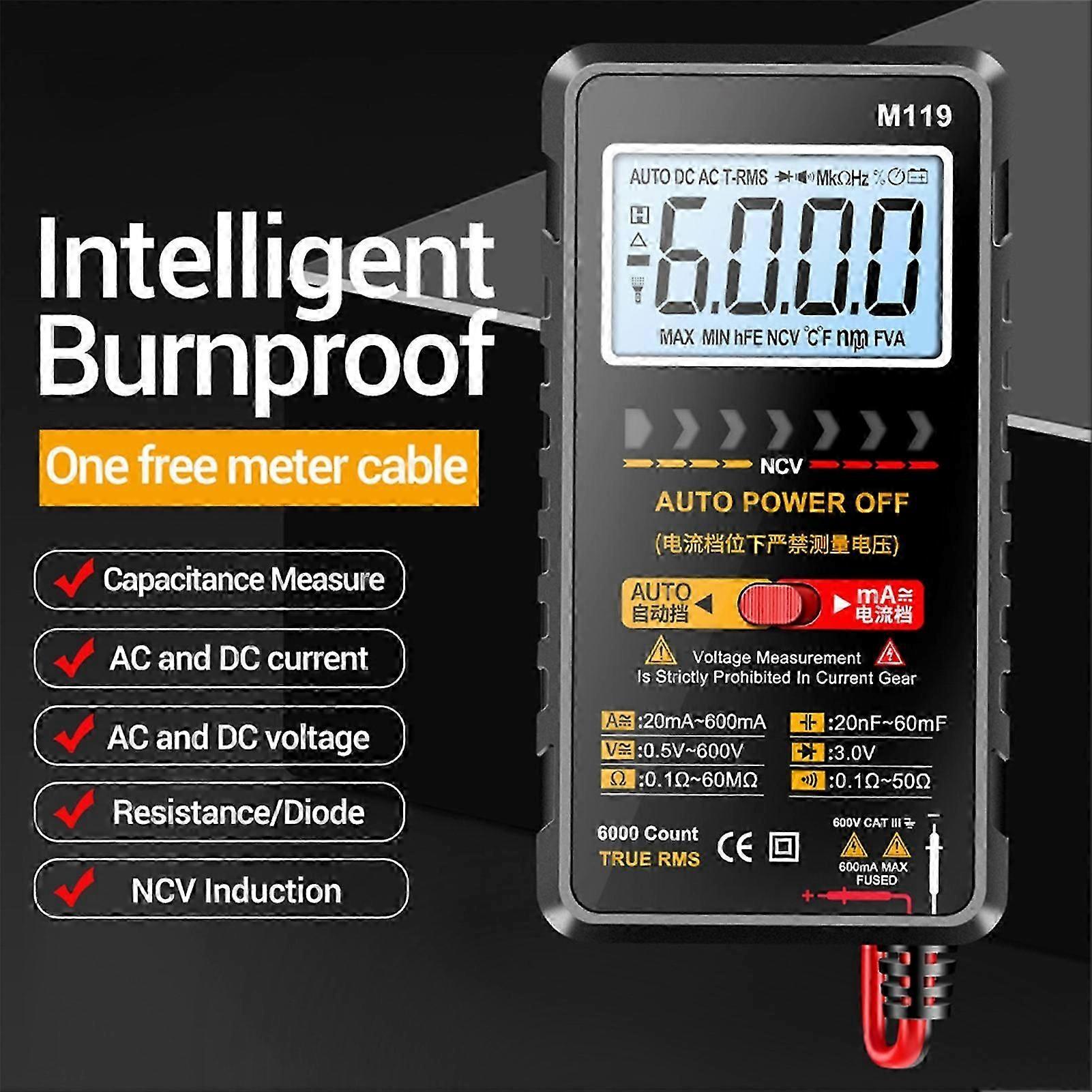 Handheld Multimeter Autoranging High Precision Practical Digital Current Multimeter for Factory Mengxi