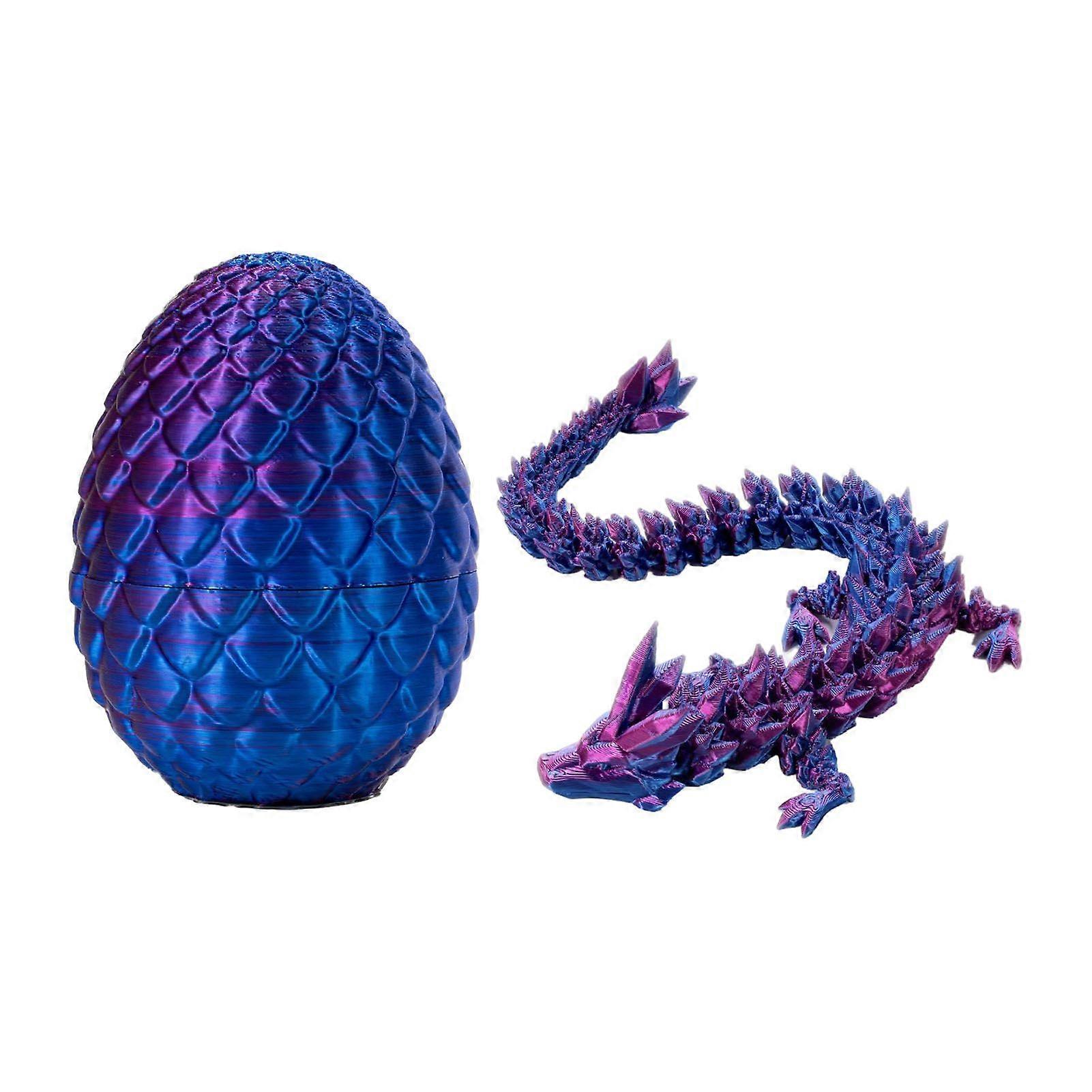 3D Printed Dragons Toys with Egg Flexible Articulated Fidget Model for Kids Adults Office Home Decoration