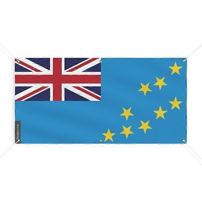 Tuvalu Flag Banner 6 Grommets 80x160cm Polyester