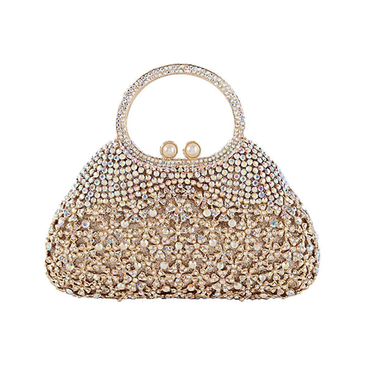 Ladies Elegant Formal Evening Bag Sparkly Clutch with Rhinestone Crystal, Ideal for Wedding Party and Special Occasions