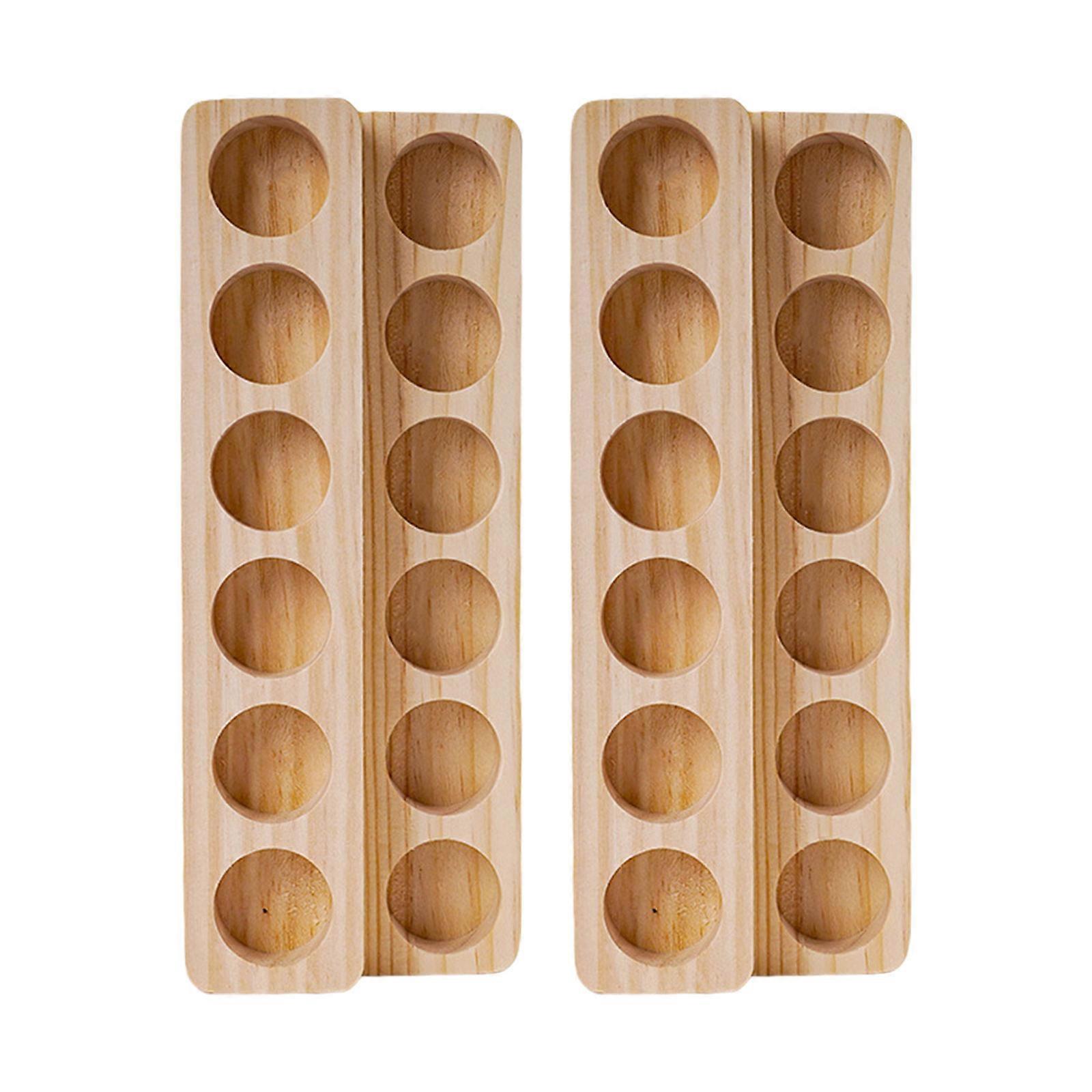 رف عرض الزيت العطري مع 12 فتحات حساسة 12 فتحة حامل عرض الخشب الزيتي العطري للاستخدام الشخصي أو التجاري