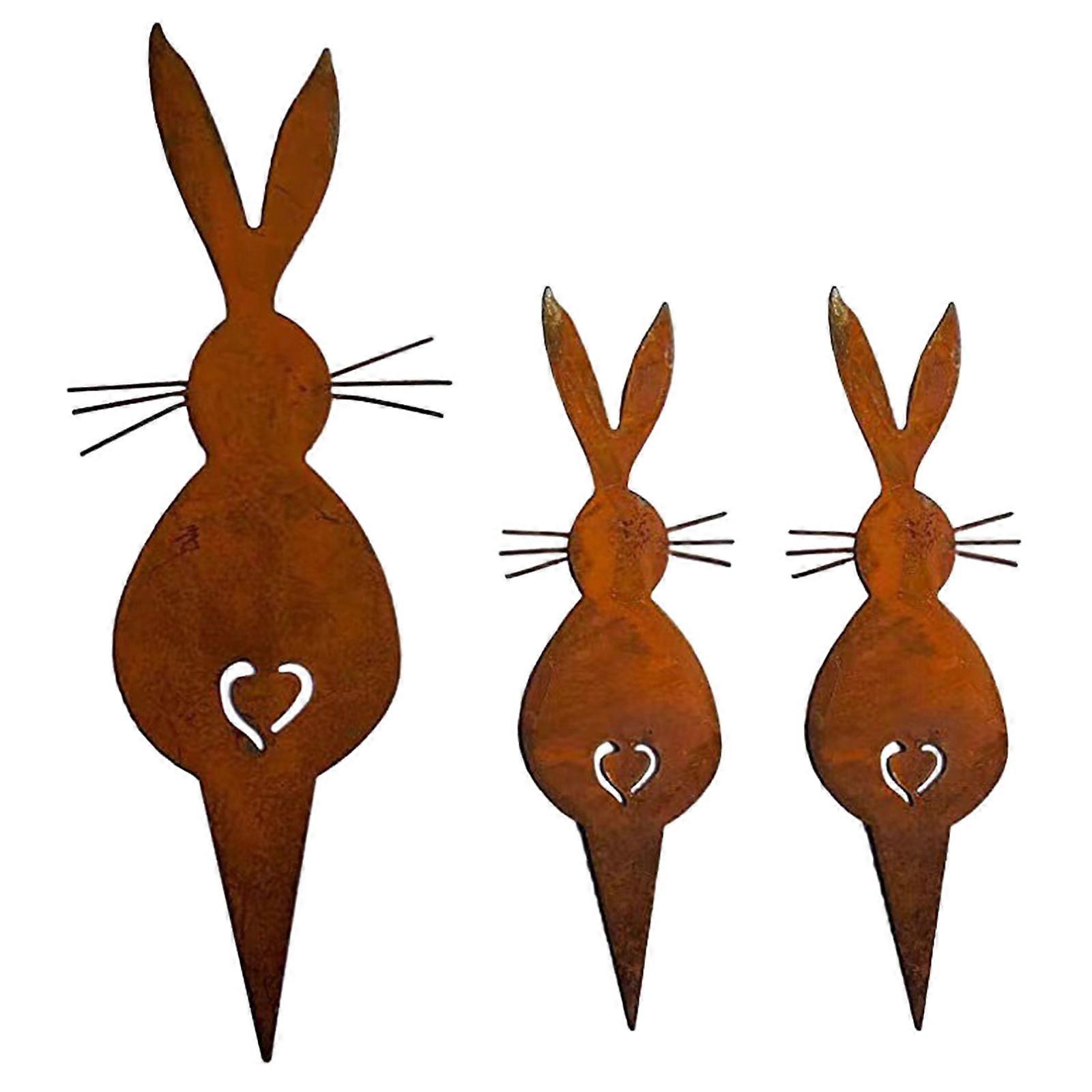 Easy to Set Up Rabbit Garden Art Rabbit Garden Stakes Garden Sculpture Modern Pattern Enhances Outdoor Area Decors