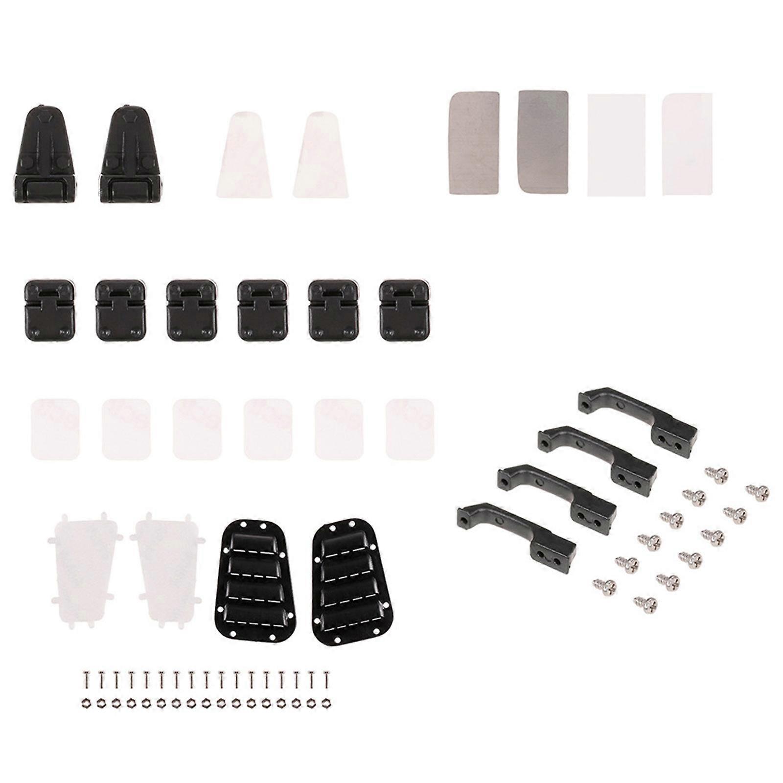 RC Crawler Car Decoration Accessories for 1/10 Remote Control Toy Engine Cover/Hinge Door Handle/Rearview Mirror Set