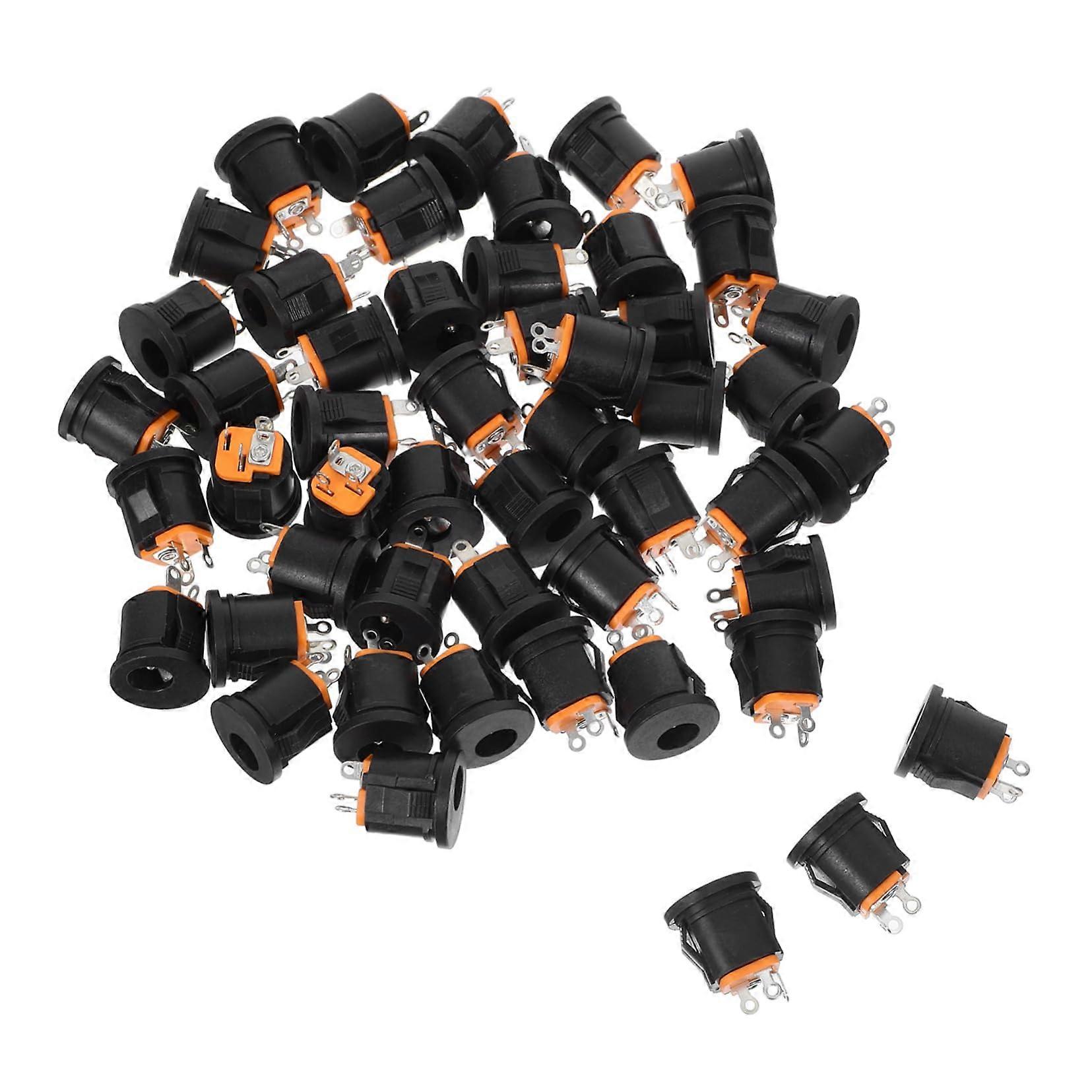 Pack of 50 DC Socket Plugs: DC Connectors with Reliable Locking Design, Compatible with 5521 Sockets for