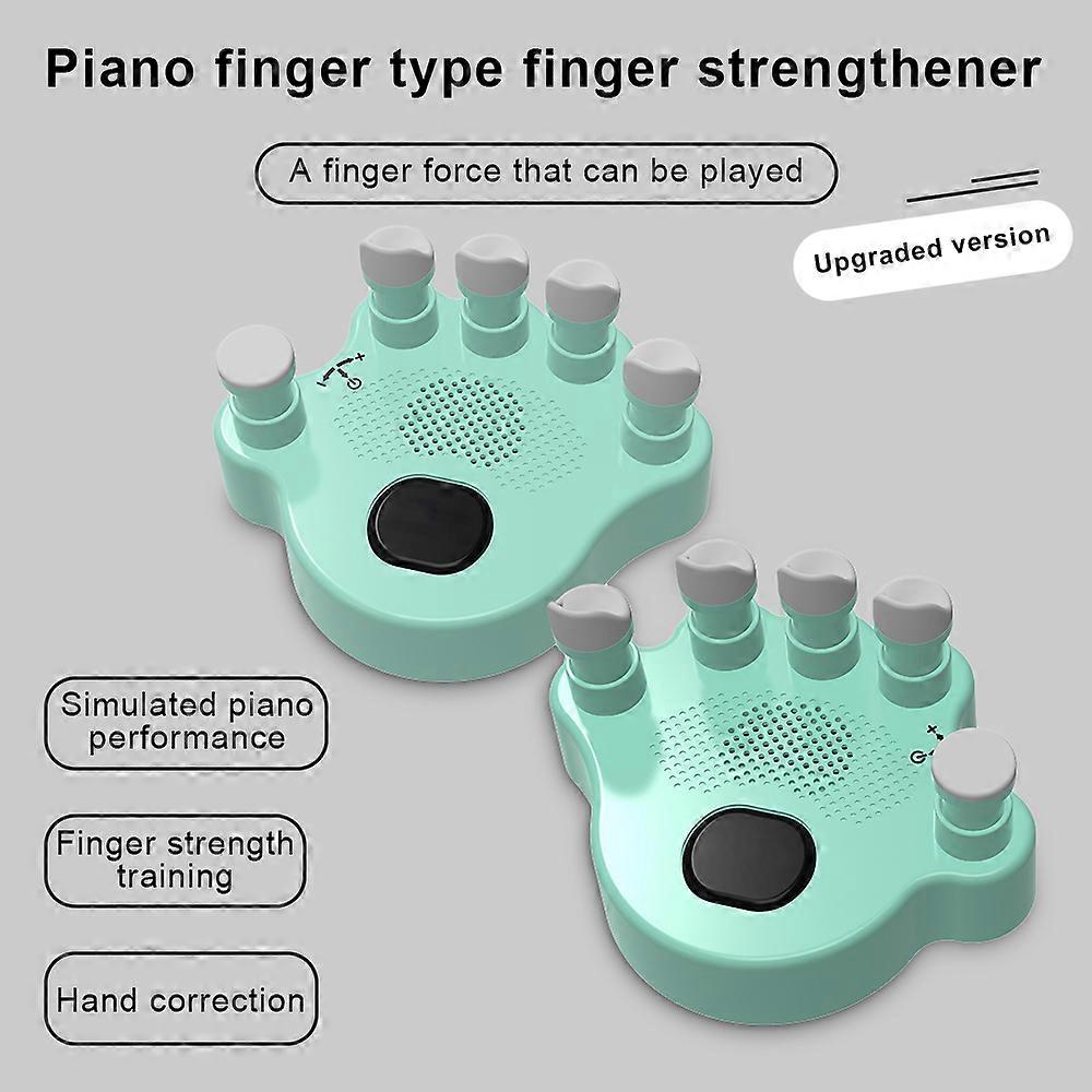 2Pcs Piano Hand Shape Corrector Hand Strengthener Posture Correction Tool Piano Accessories Built-in Sound Source with Speaker Silicone Button Anti-s