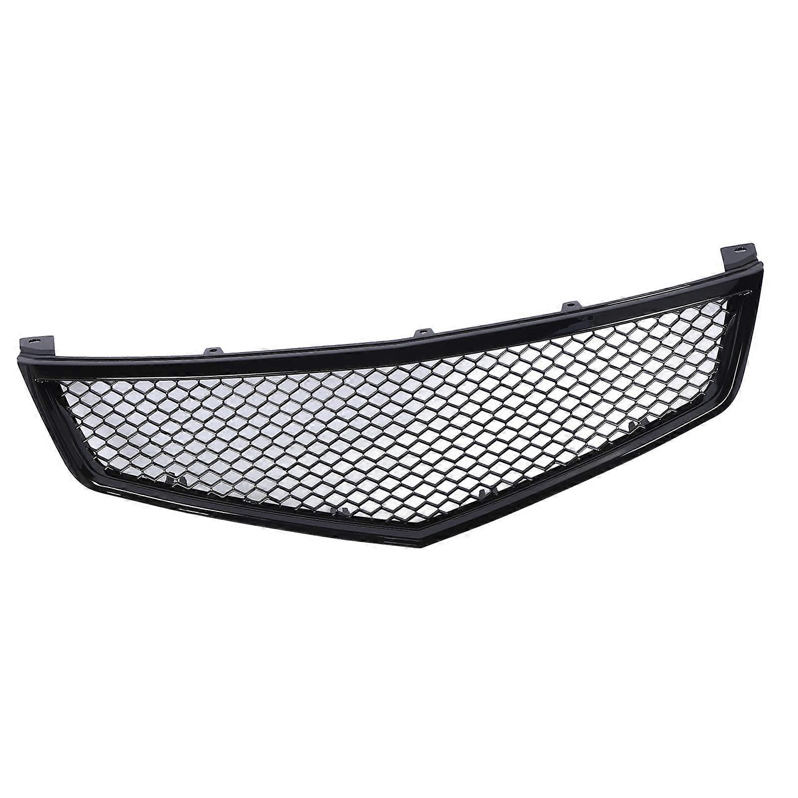 Gloss Black Mesh Front Bumper Grille Grills Protective Sporty Look For TSX 2006 to 2008 