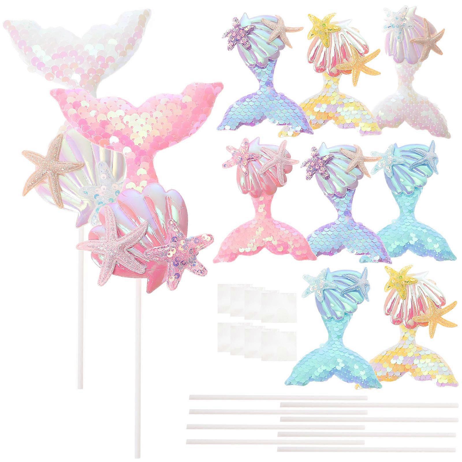 Plastic Mermaid Cake Toppers for Decorating