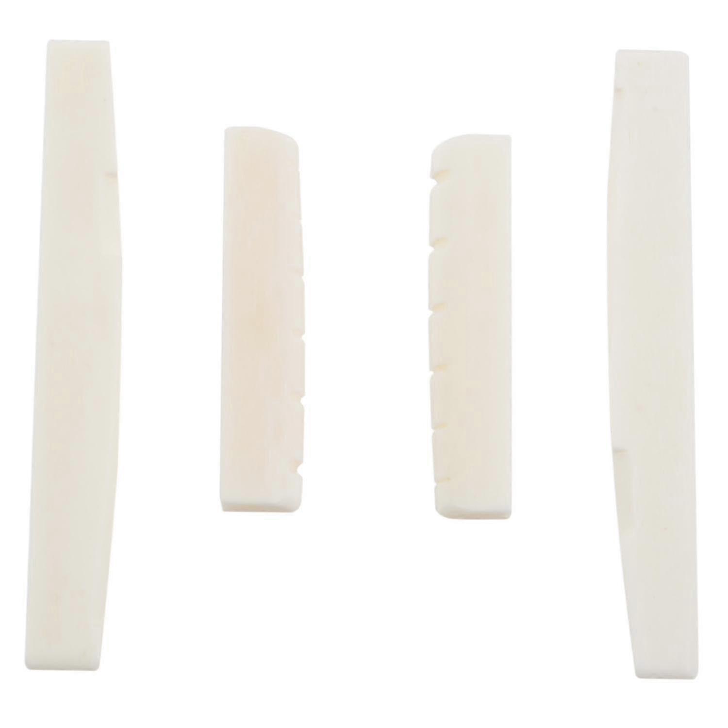 2 Sets 4pcs Guitar Bone Bridge Saddle & Nut White 6 String Acoustic