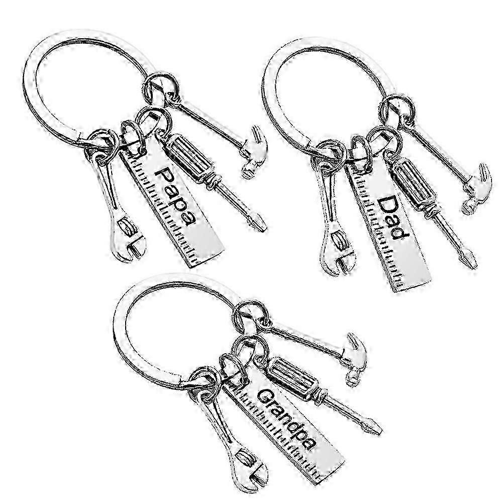 父の日DIYステンレススチールキーホルダー、お父さんとおじいちゃん用 - ヨーロピアンスタイル