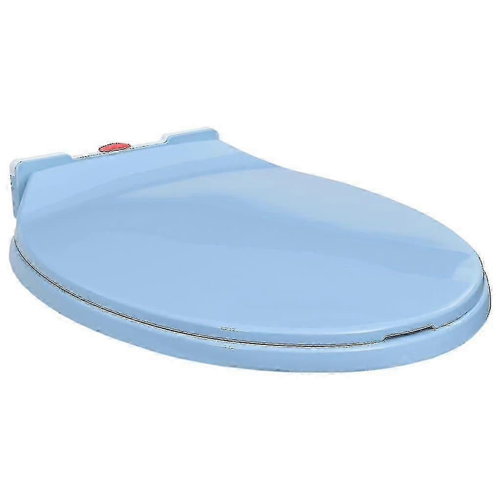 Automatic Quick-Release Oval Toilet Seat in Blue