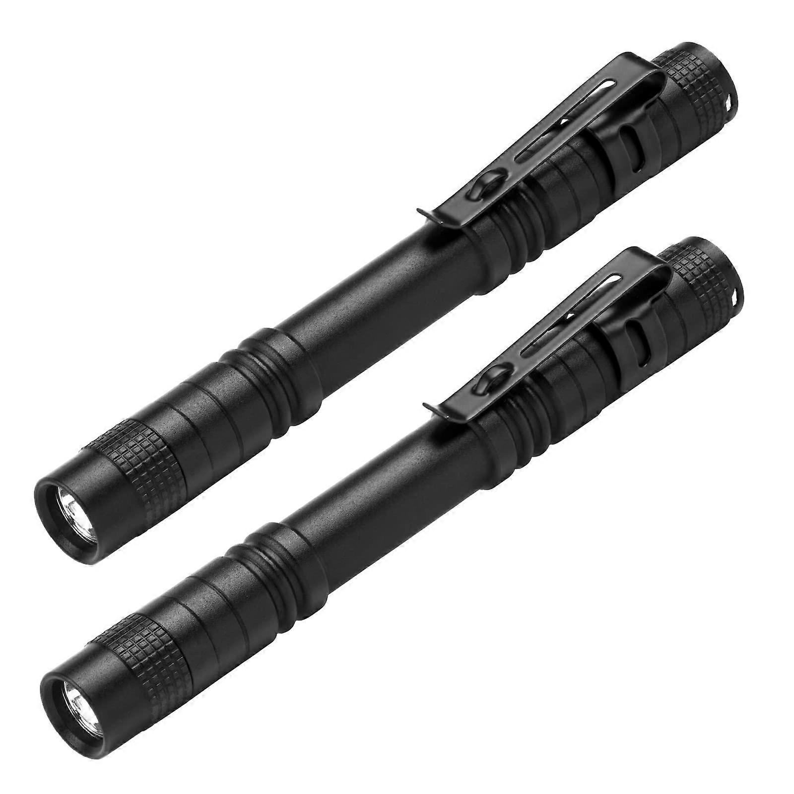 LED Torch Mini Pack of 2, 200 Lumens Waterproof Pen Light for Camping Hiking Household Use, Requires 2 x AAA Batteries