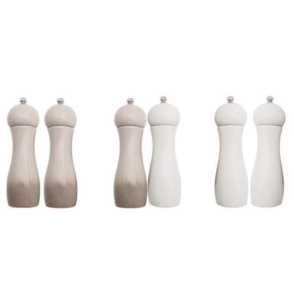 1pc 6 Inches Ceramic Manual Pepper Mill Salt Container Kitchen Gadget White