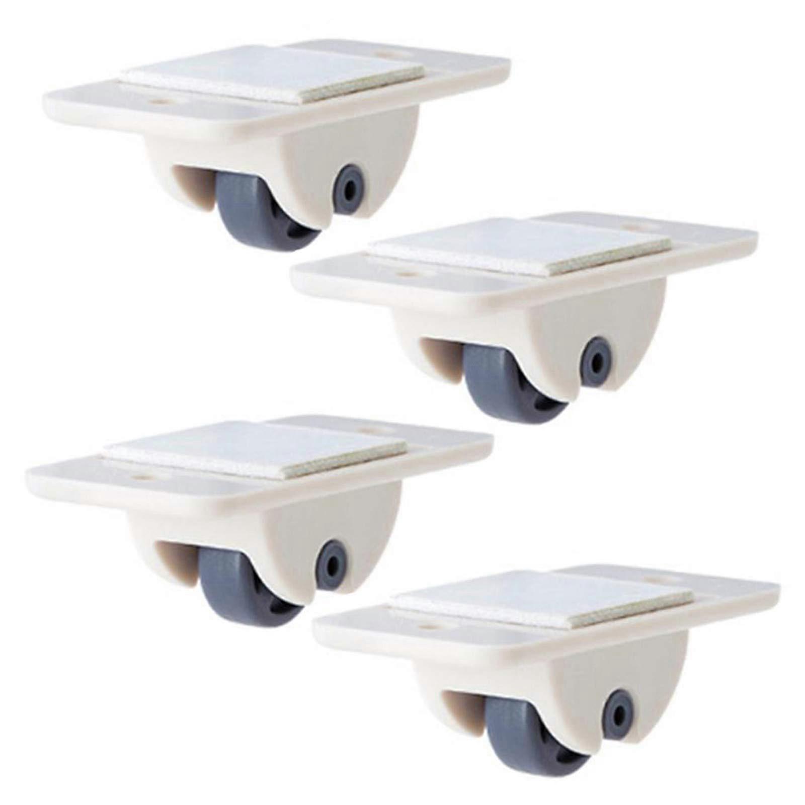 4 Self Adhesive Castors Small Sliding Boxes Moving Box Rolls Plastic Wheel Ref: 5638