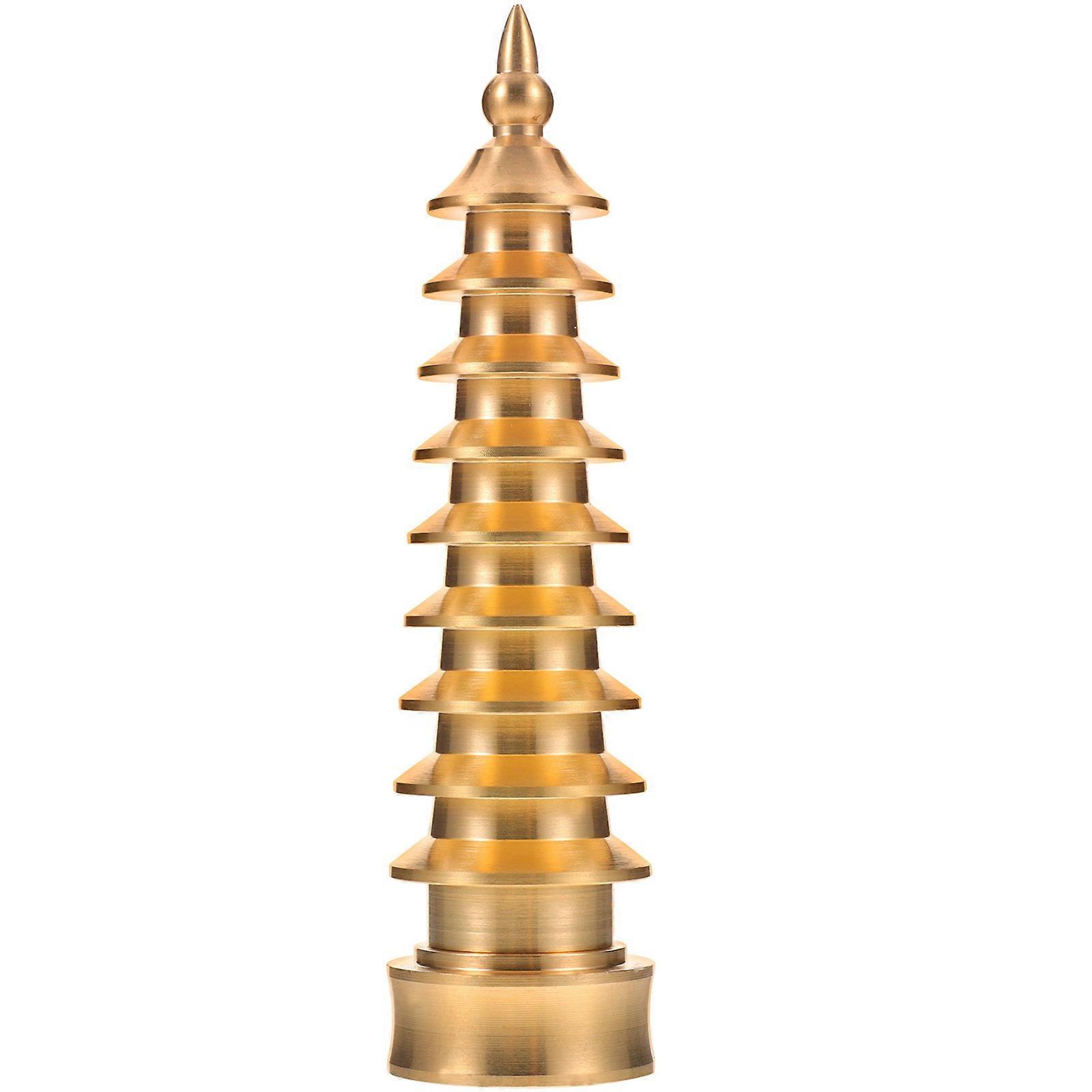 Bag Keychain Accessories Copper Sculpture Key Ring Tower Shaped Antique Stylish Keychain 1Pack