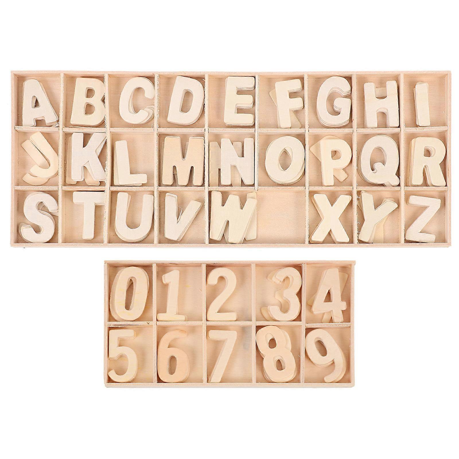 Alphabet Wood Chips Small Wood Letters For Crafts Room Decoration Learning Activity 3 6X2cm 2 Sets