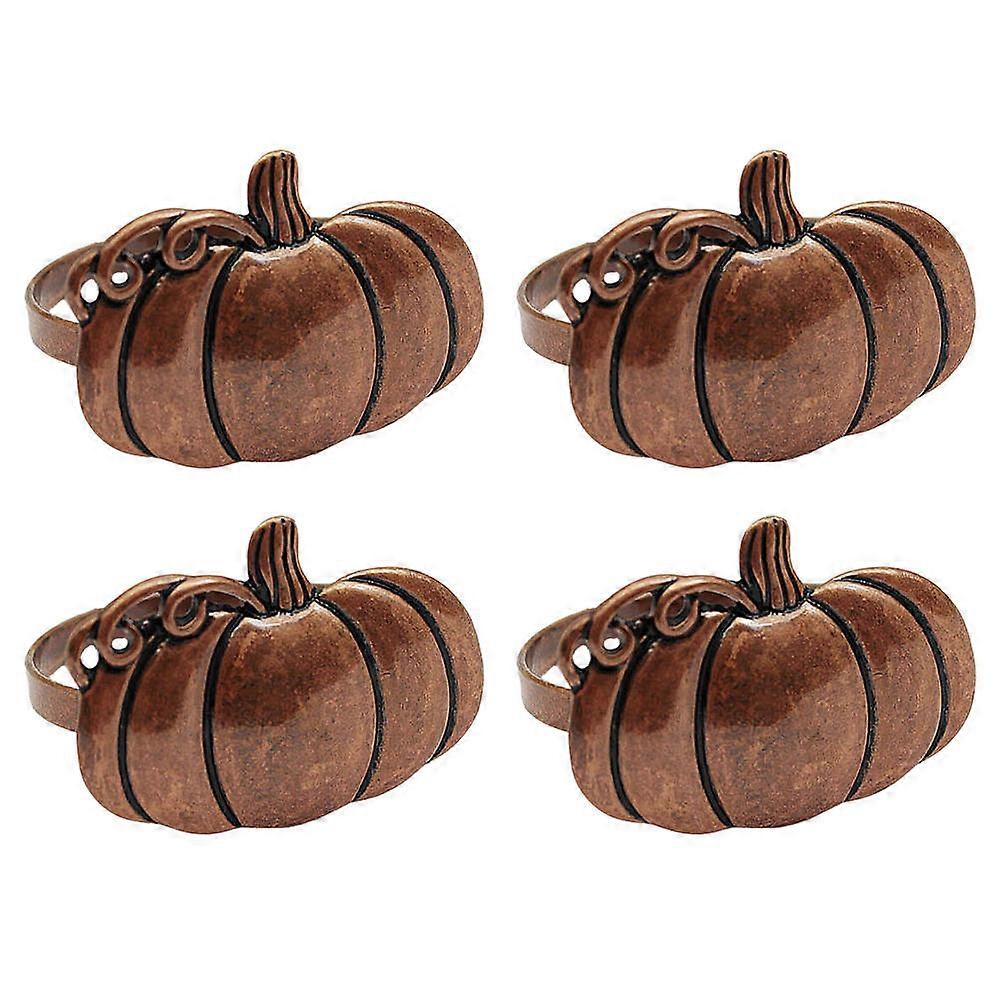 4pcs Chic Retro Pumpkin Napkin Rings for Elegant Table Decor, Perfect for Halloween Parties and Special Occasions
