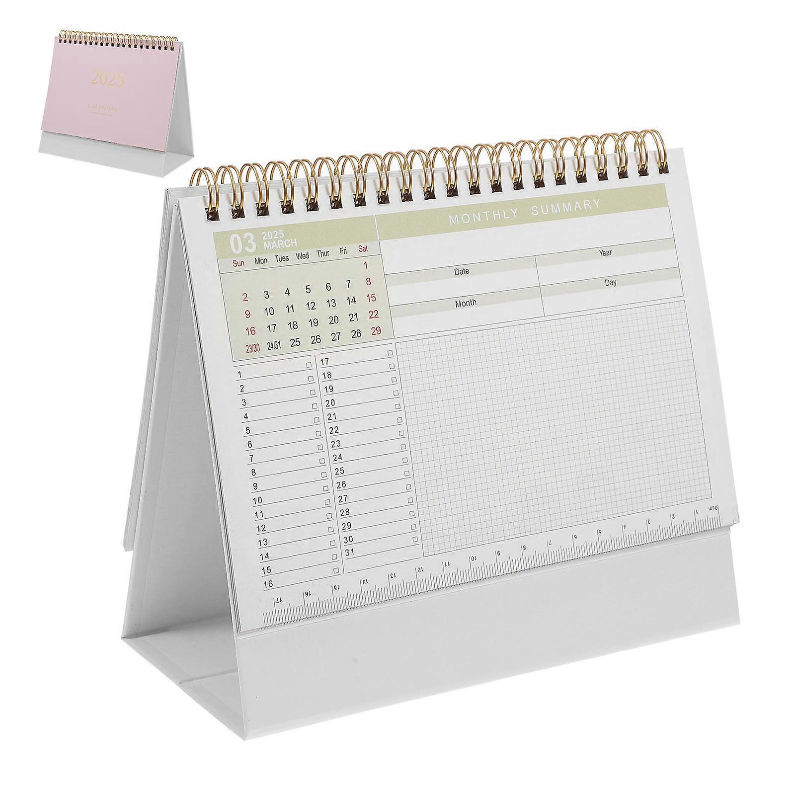 Desk Calendar With Stand Aesthetic Pink 19.30X17.00X9.20CM Time Management 1Set For Teachers