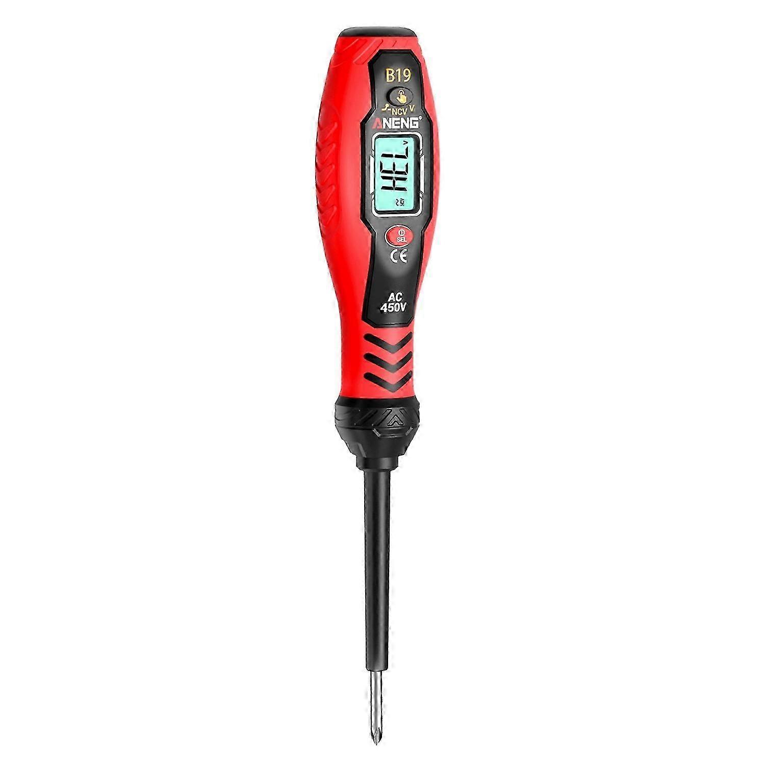 ANENG B19 Digital NCV Voltage Tester Auto Power Off High Torque Non-Contact Contact AC Detector - Ye.