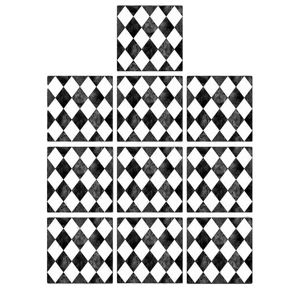 10pcs/1 Set Rhombus Lattice Pattern Tile Stickers Waterproof Self-Adhesive Decorative Wall Stickers Tile Stickers for Home (15x15cm)