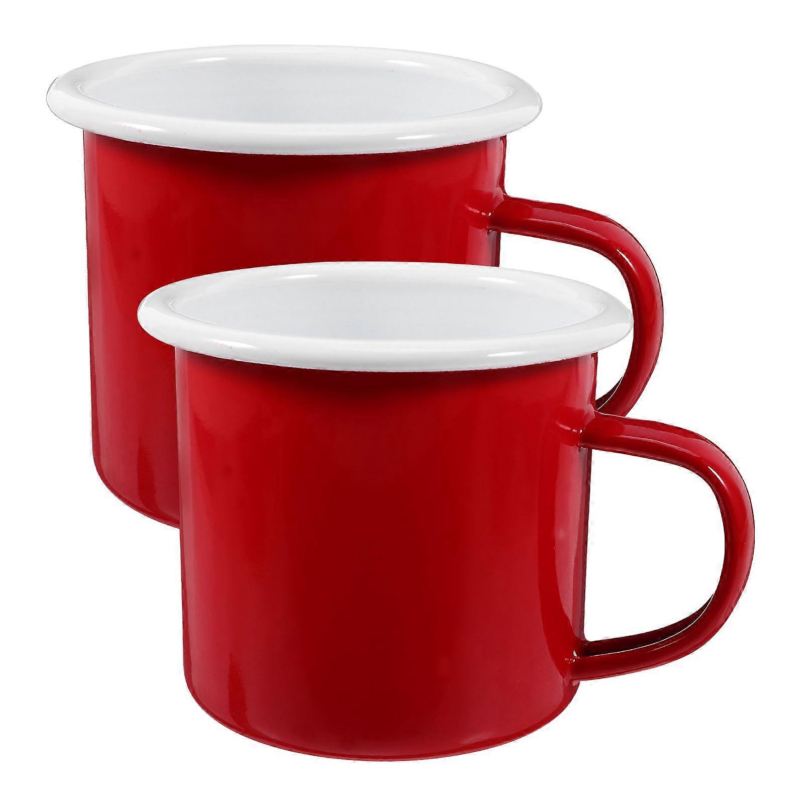 Here's a refined and professional product description based on your input:
**2pcs Vintage Enamel Mugs – Stylish & Water Cups for Home &