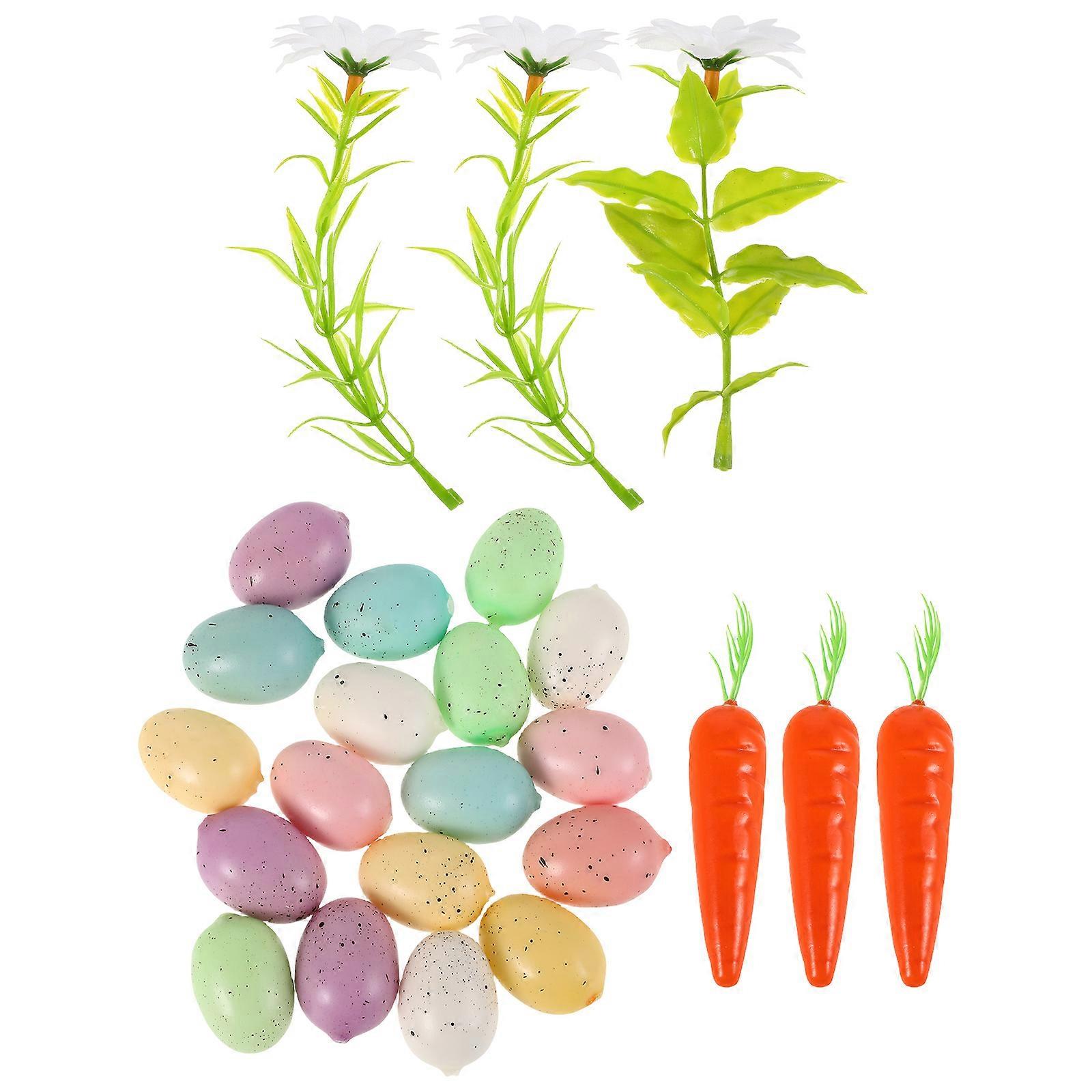 Elegant Egg Decorations Mini Easter Carrots And Plastic Eggs Home And Table Decoration Assorted Color 1Set