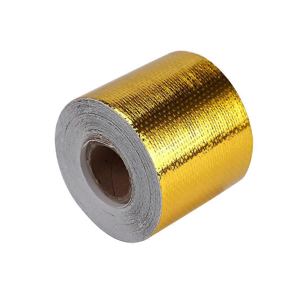 Foil Insulation Roll Exhaust Tape Thermal Installation Golden 50mm x 0.2mm x 10m High Temperature Resistant Anti-aging 1Pack