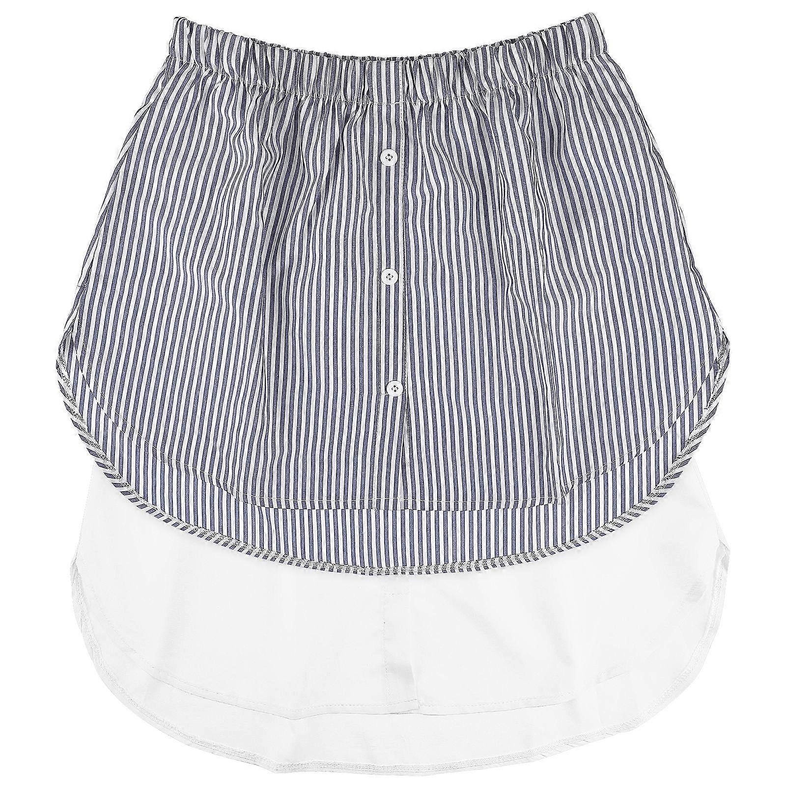 Half Length Skirt Lower Skirt Sweep Shirt Extension Enhancement Office White 2Pcs