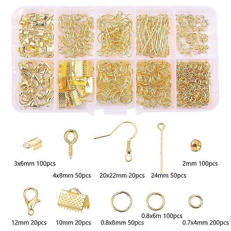 10-grid box ornament accessories lobster clasp horse clasp open single loop ear hook 9-shaped needle DIY earring necklace material