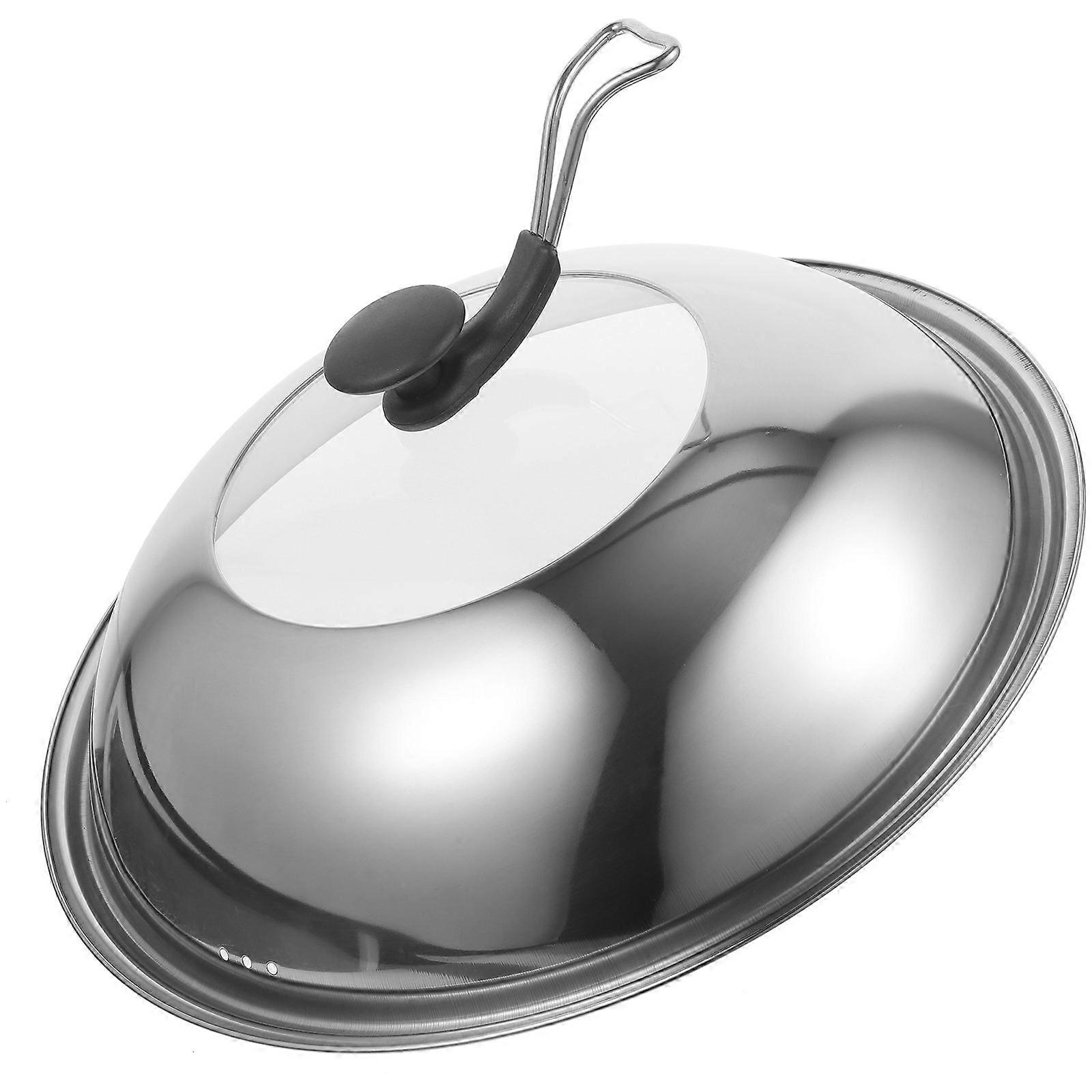 Stainless Cooking Pan Lid Universal Pot Lid Round Cookware Replacement 38cm Easy To Open 1Set
