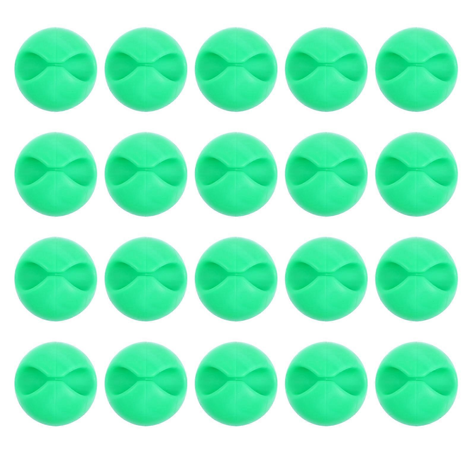 Cord Organizer Desk Cable Clip Adhesive Attachment For PC Desktop Green 20Set