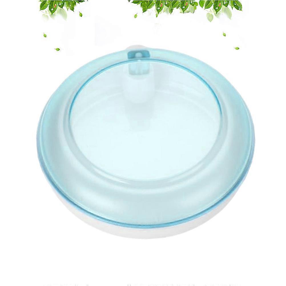 Portable Denture Box Rotating Opening Denture Storage Case Blue 8.8x8.8x2.5cm For Daily Use 1Pack