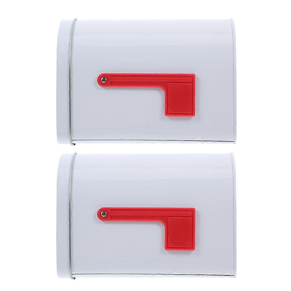 Here's a refined and engaging product description you can use for the item:
**2pcs Vintage Tinplate Mailbox Storage Case Sturdy Metal Crafting