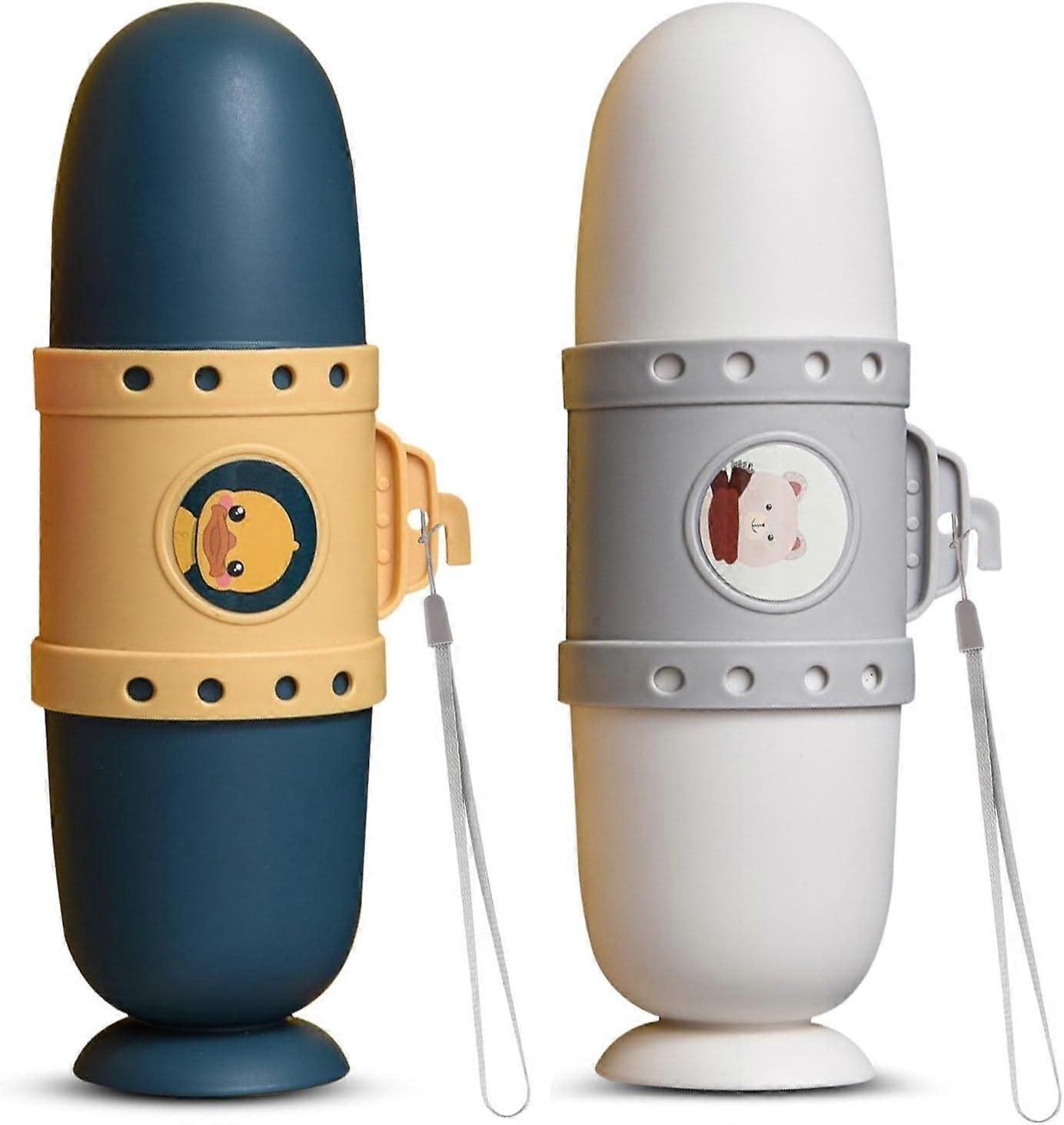 Kids 2-Piece Travel Toothbrush Case Set