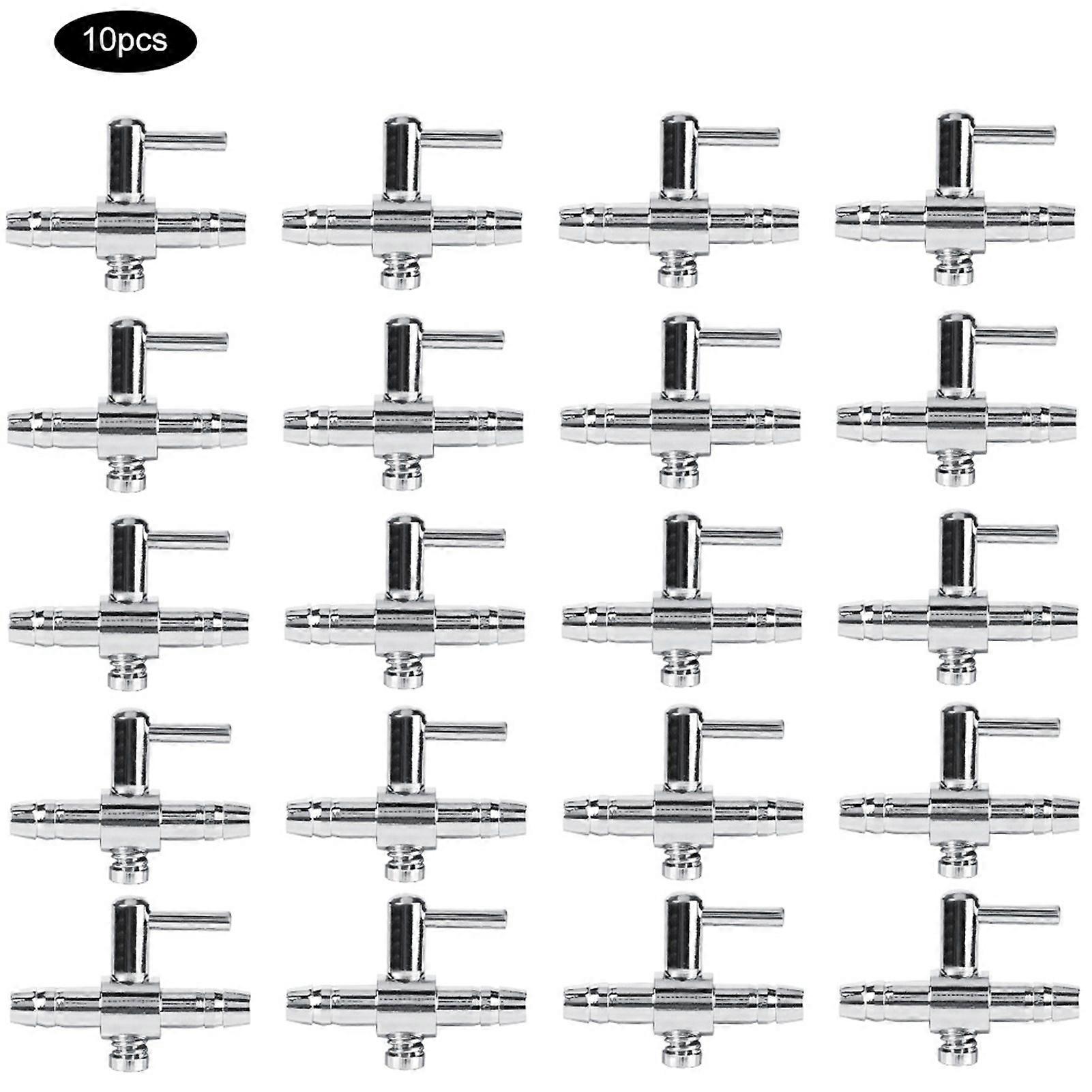 10Pcs Stainless Steel Aquarium Oxygen Pump Air Flow Adjustment Control Valve Aquarium Accessory