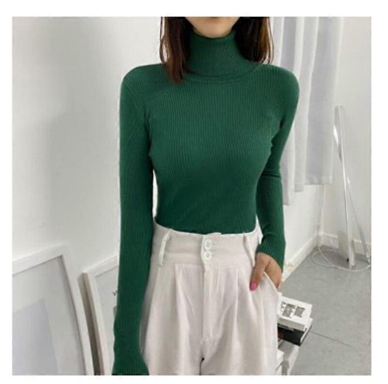 Women Turtleneck Sweater Autumn and Winter Slim Bottoming Sweater Knitted Casual Long Sleeve Tops 16675
