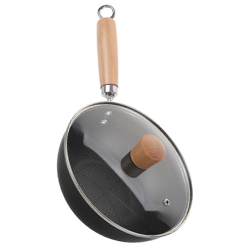 Cooktops Wok Cast Iron Wok Pan with Lid Frying and Roasting for Electric Stove 41.50X24.50X8.50CM Nonstick Surface 1 Set