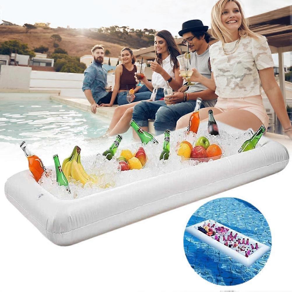Portable Inflatable Beer Table for Pool, Waterproof Beer Tray, Food and Drink Holder for Pool Party, BBQ, Camping
