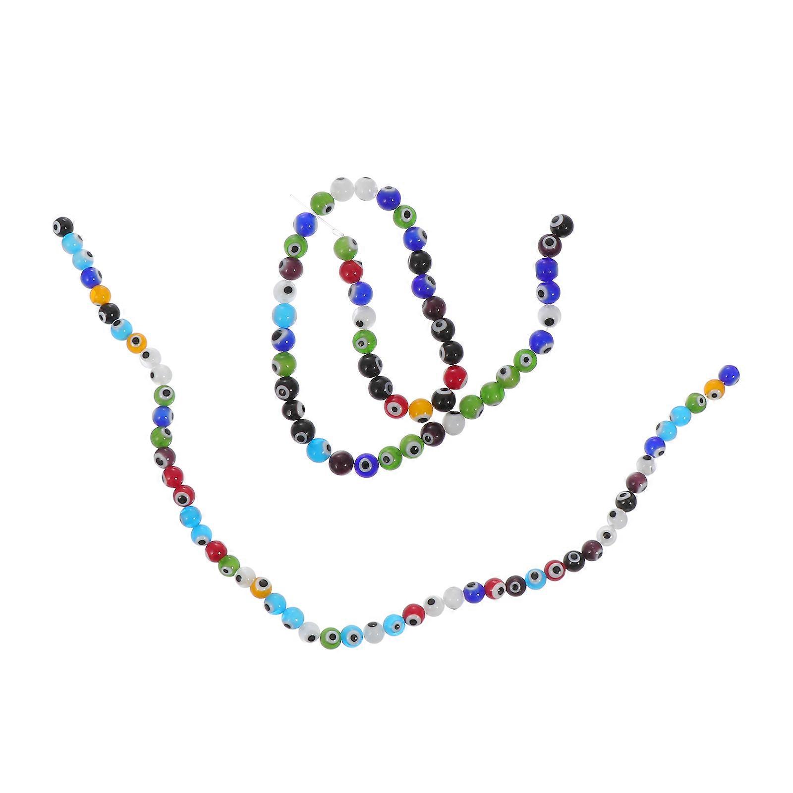 Colored Beads Multi-Color Round Glass Halloween Style Diy Craft Beads Jewelry Makers 1Set