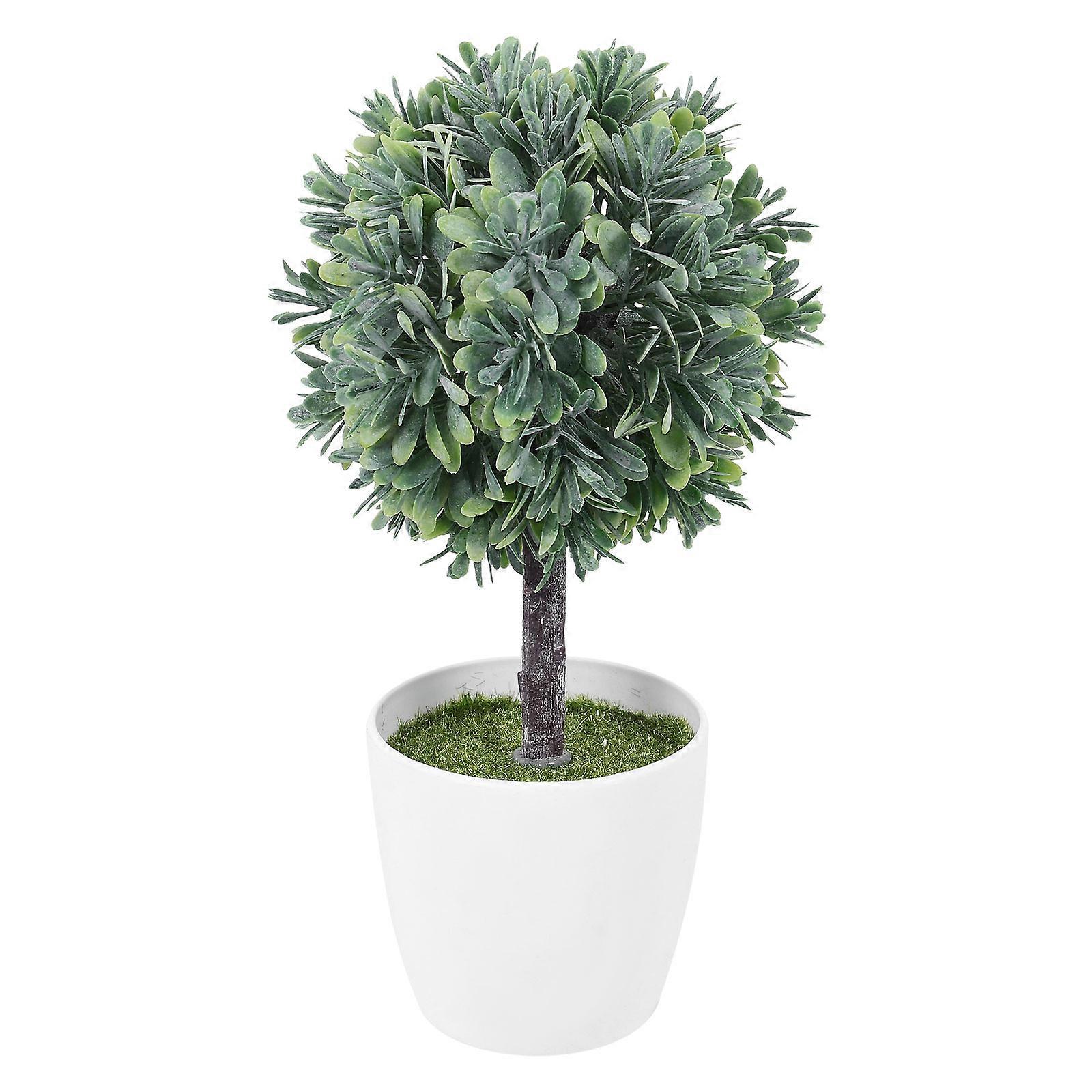 Artificial Spherical Plant Indoor Window Decor Plastic Potted Plants 2pcs