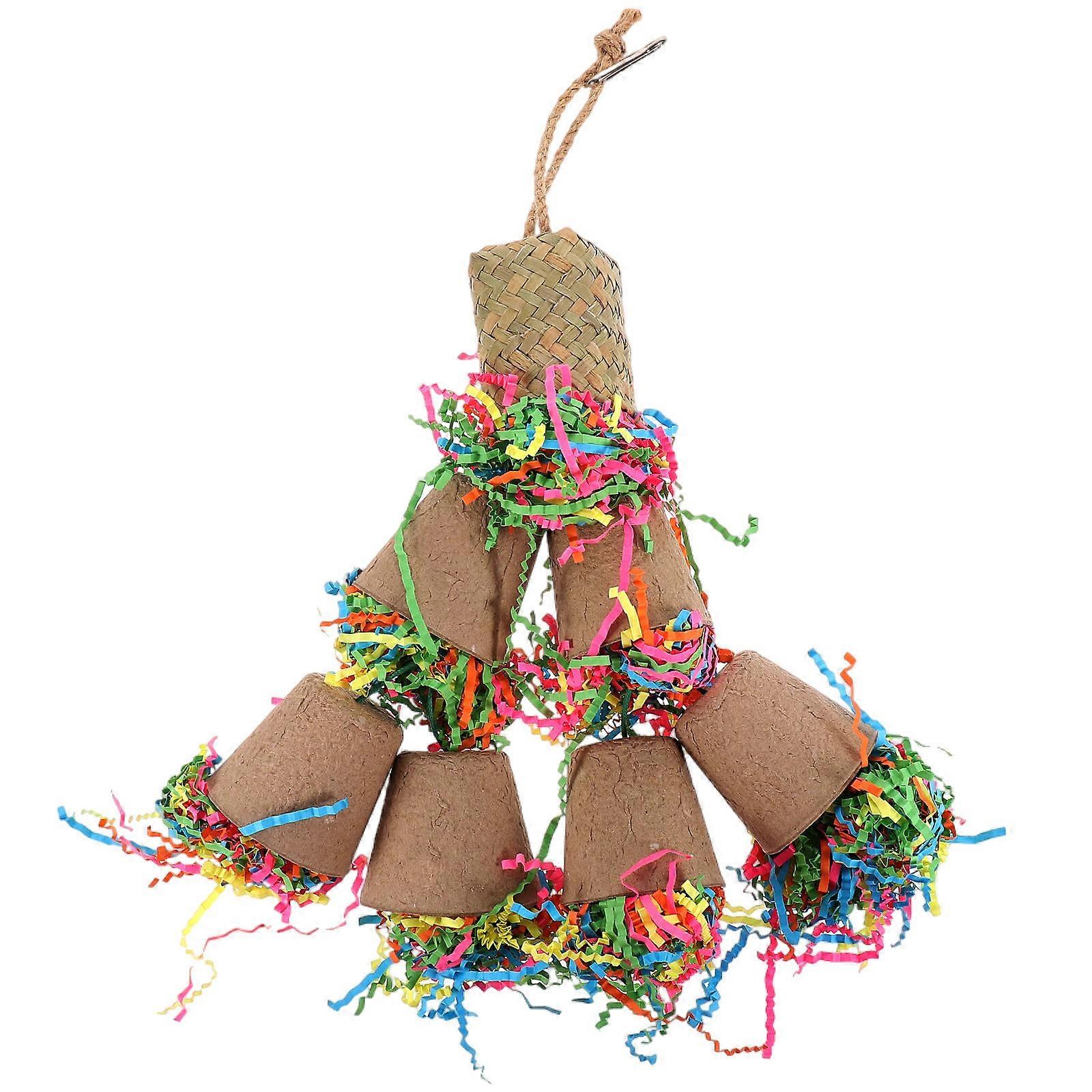 Bird Parrots Shredding Toy Chewing Hanging Toy Parrot Bird Toy Coffee 24x4.5x29cm Entertainment 1Set