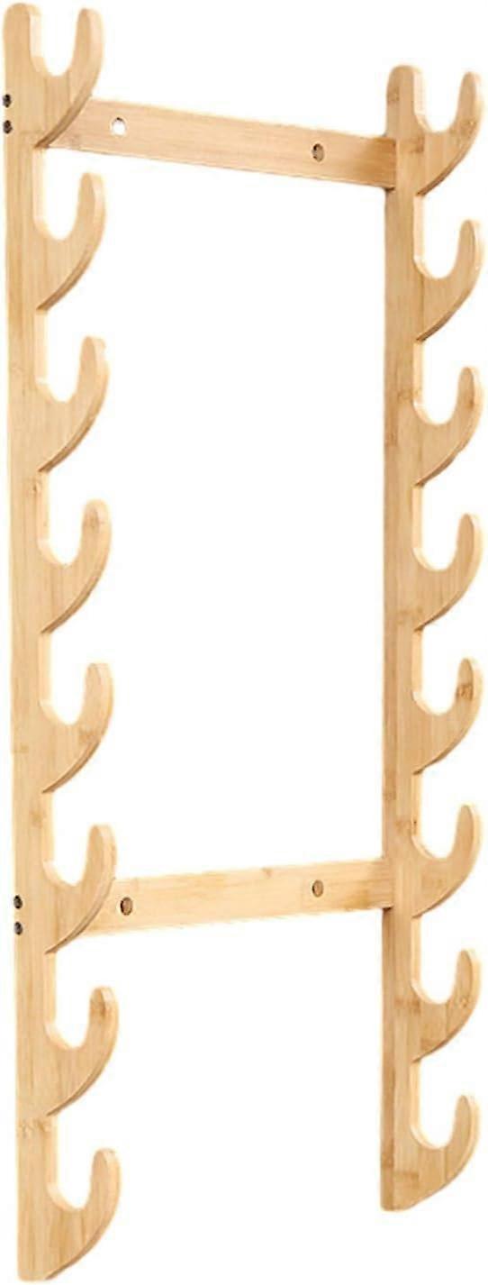 Sword Wall Mount Bamboo Katana Holder Vertical 8-Layer Wood Rack Adjustable 1-13 Tier Display For Samurai Swords